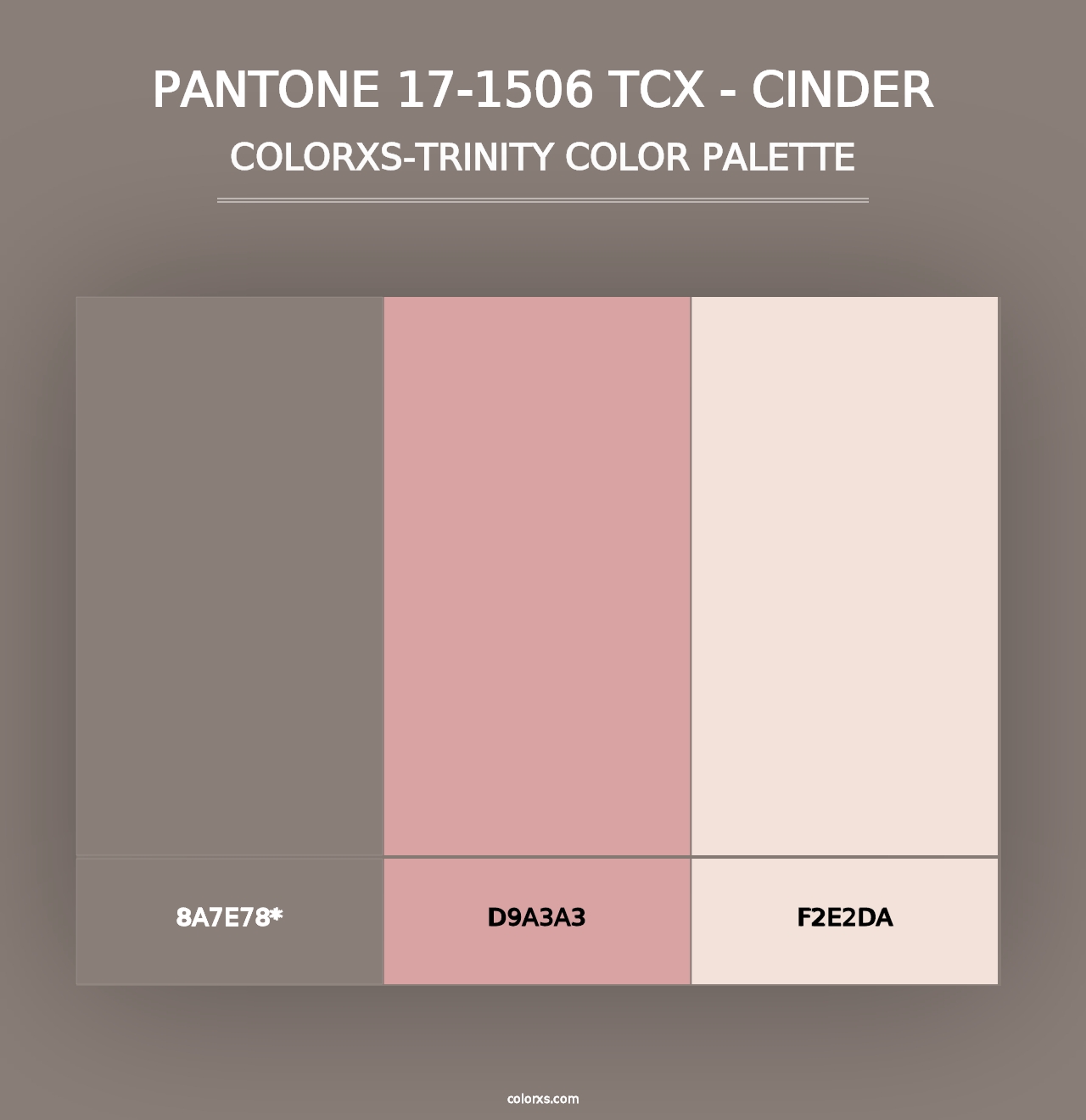 PANTONE 17-1506 TCX - Cinder - Colorxs Trinity Palette