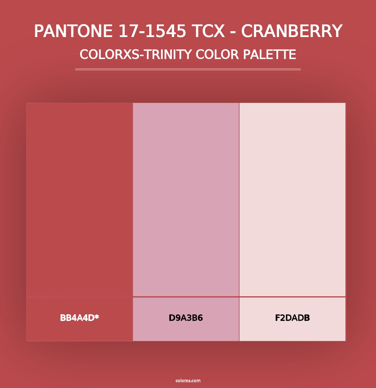 PANTONE 17-1545 TCX - Cranberry - Colorxs Trinity Palette