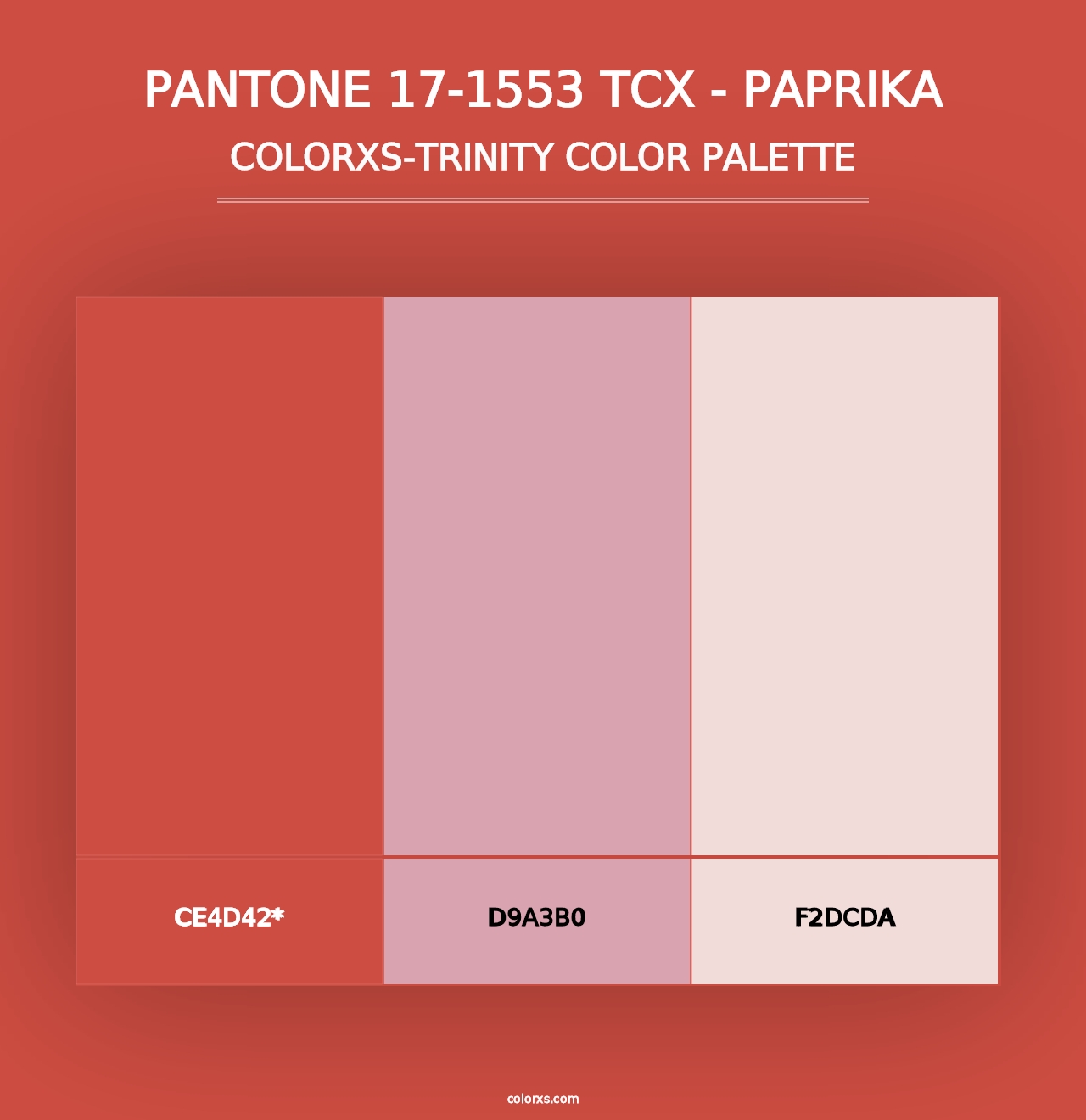 PANTONE 17-1553 TCX - Paprika - Colorxs Trinity Palette