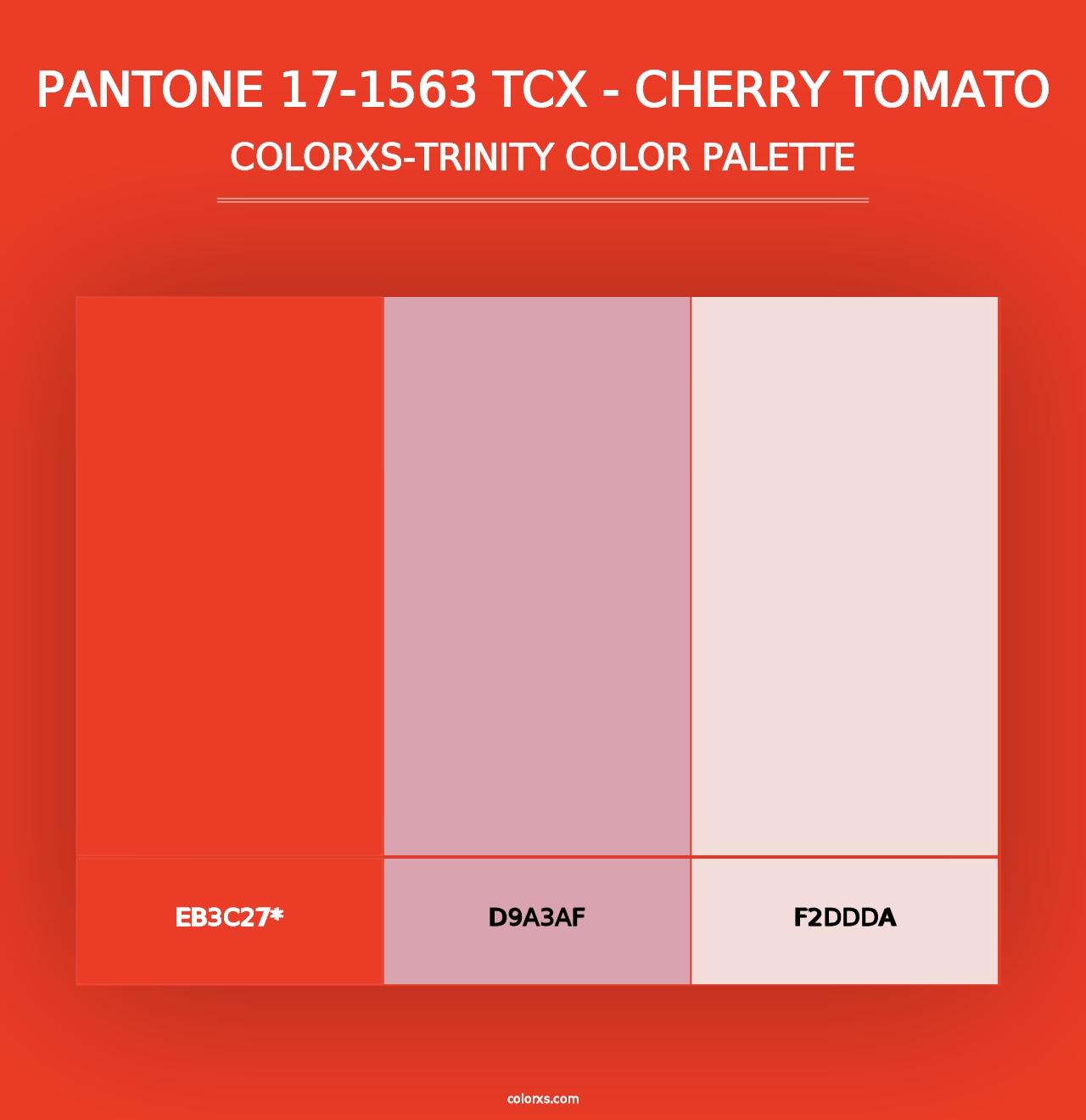 PANTONE 17-1563 TCX - Cherry Tomato - Colorxs Trinity Palette