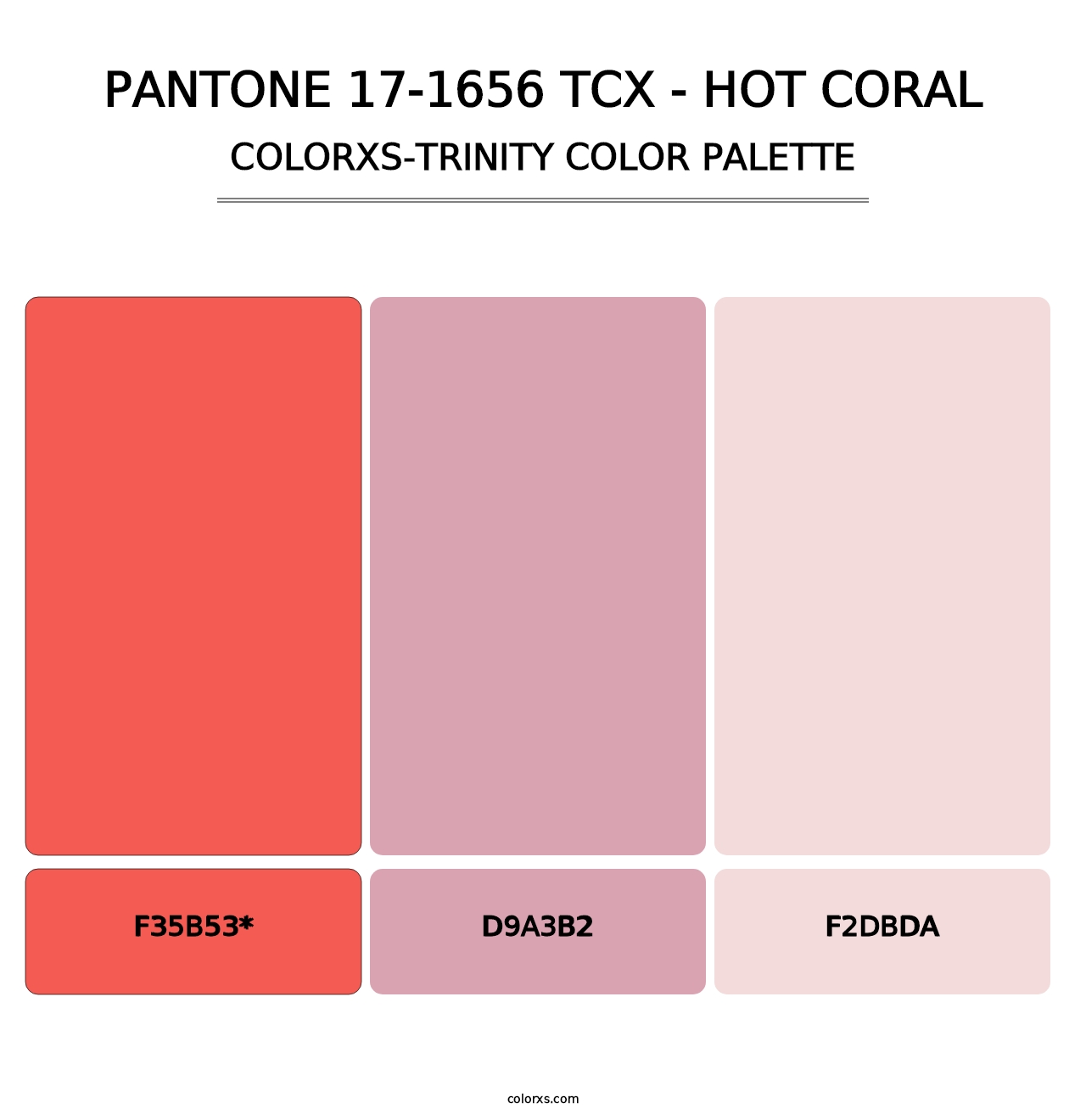 PANTONE 17-1656 TCX - Hot Coral - Colorxs Trinity Palette