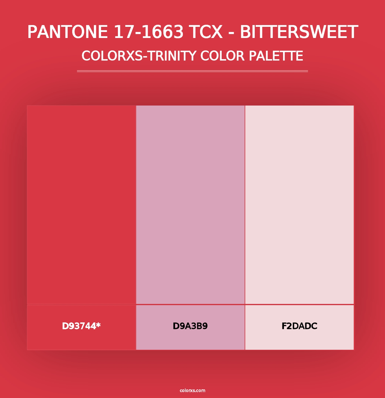 PANTONE 17-1663 TCX - Bittersweet - Colorxs Trinity Palette