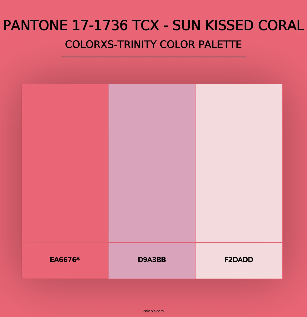 PANTONE 17-1736 TCX - Sun Kissed Coral - Colorxs Trinity Palette