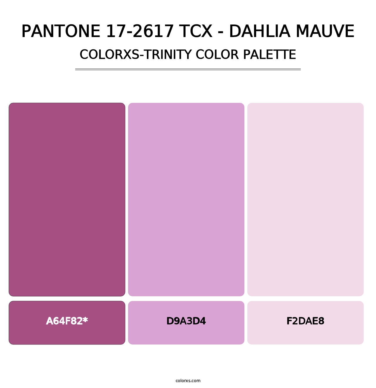 PANTONE 17-2617 TCX - Dahlia Mauve - Colorxs Trinity Palette