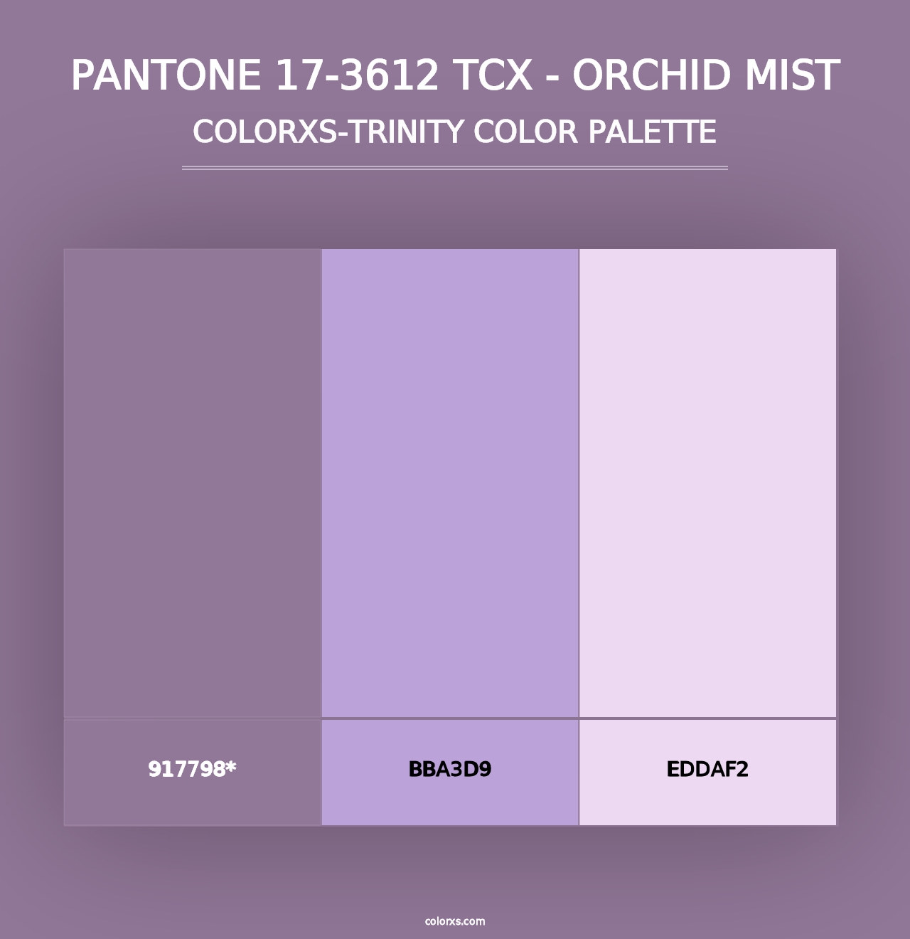 PANTONE 17-3612 TCX - Orchid Mist - Colorxs Trinity Palette