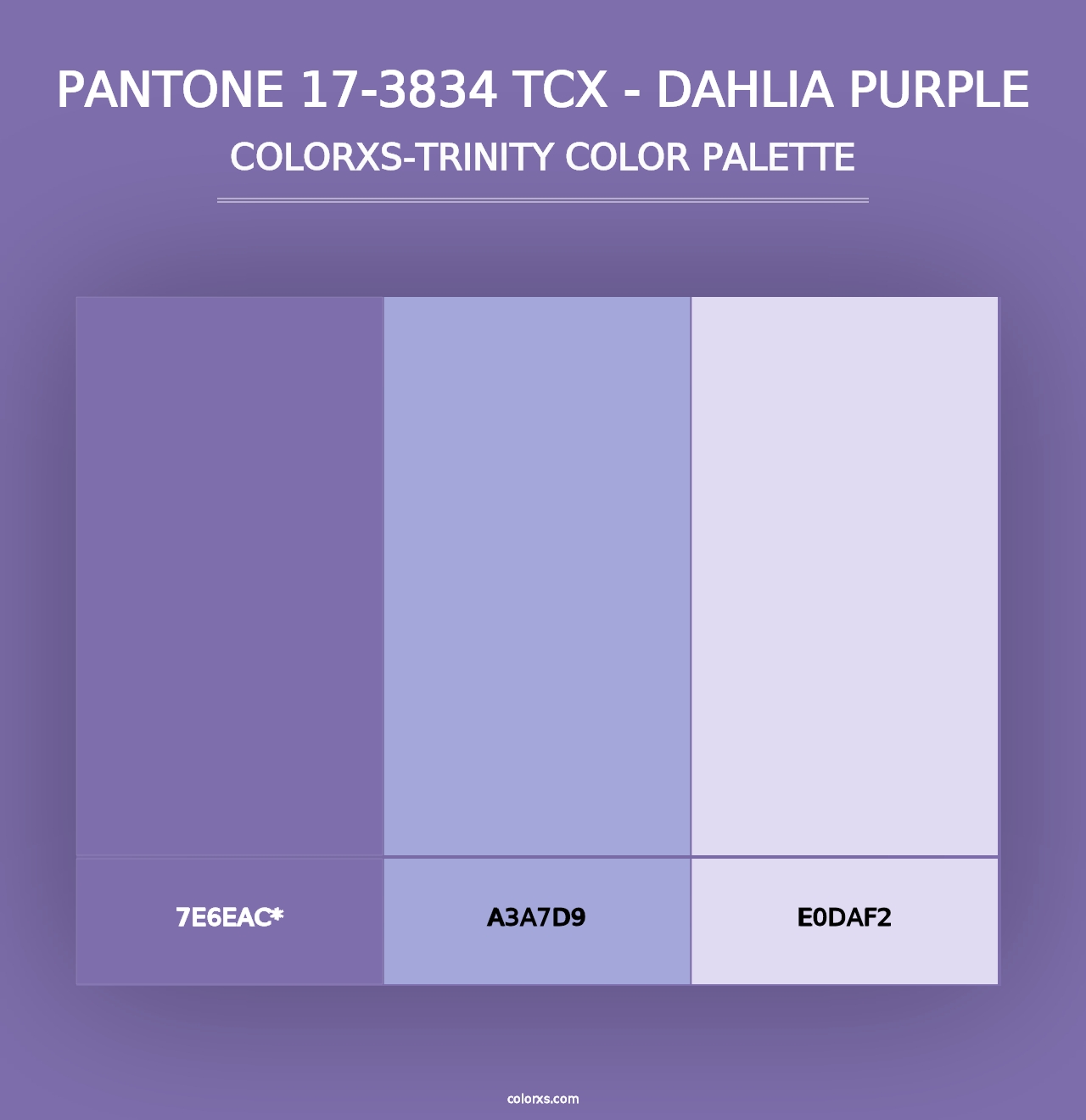 PANTONE 17-3834 TCX - Dahlia Purple - Colorxs Trinity Palette