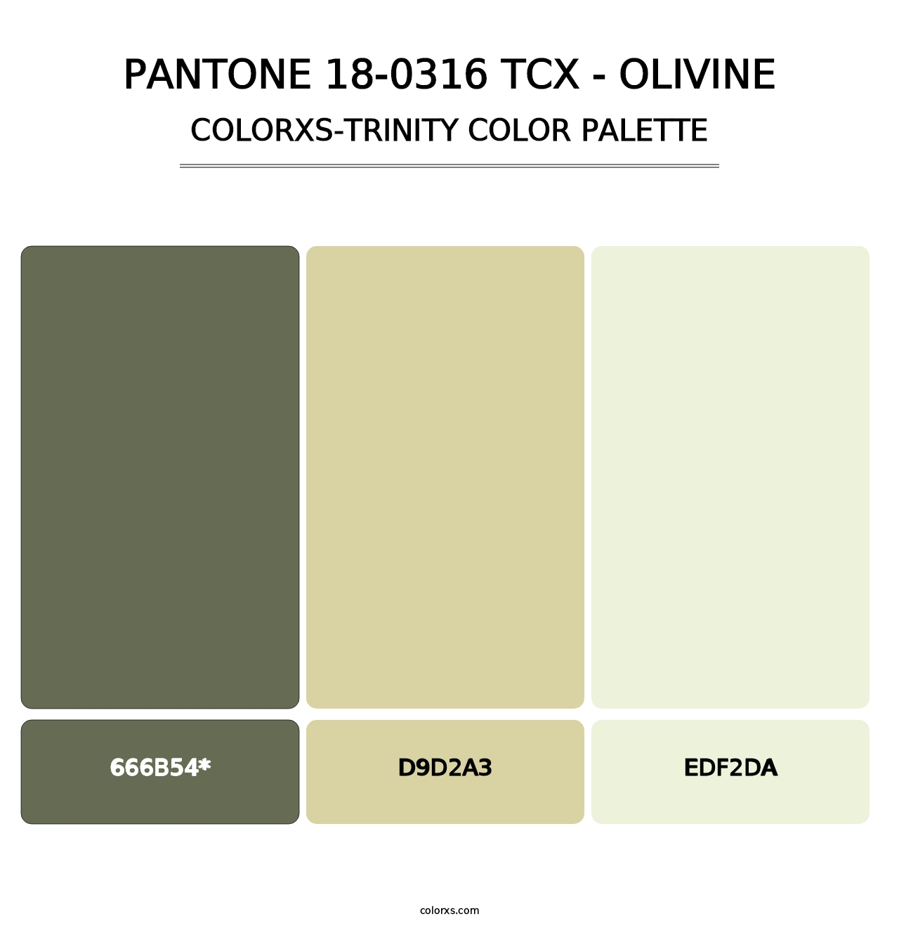 PANTONE 18-0316 TCX - Olivine - Colorxs Trinity Palette