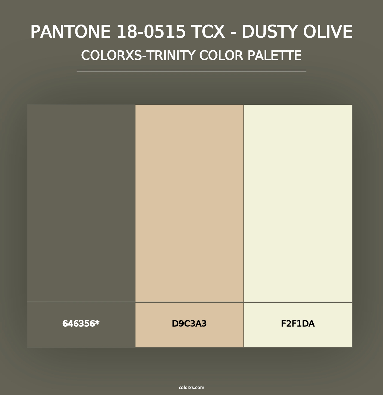 PANTONE 18-0515 TCX - Dusty Olive - Colorxs Trinity Palette