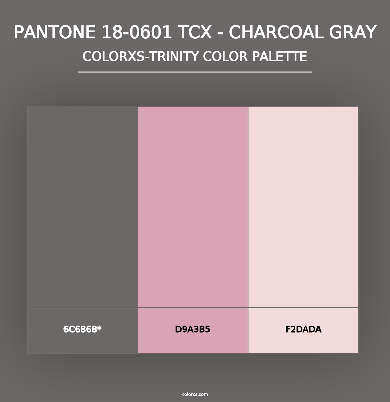 PANTONE 18-0601 TCX - Charcoal Gray - Colorxs Trinity Palette