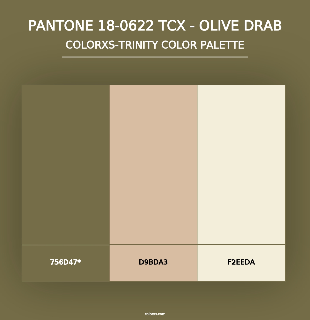 PANTONE 18-0622 TCX - Olive Drab - Colorxs Trinity Palette