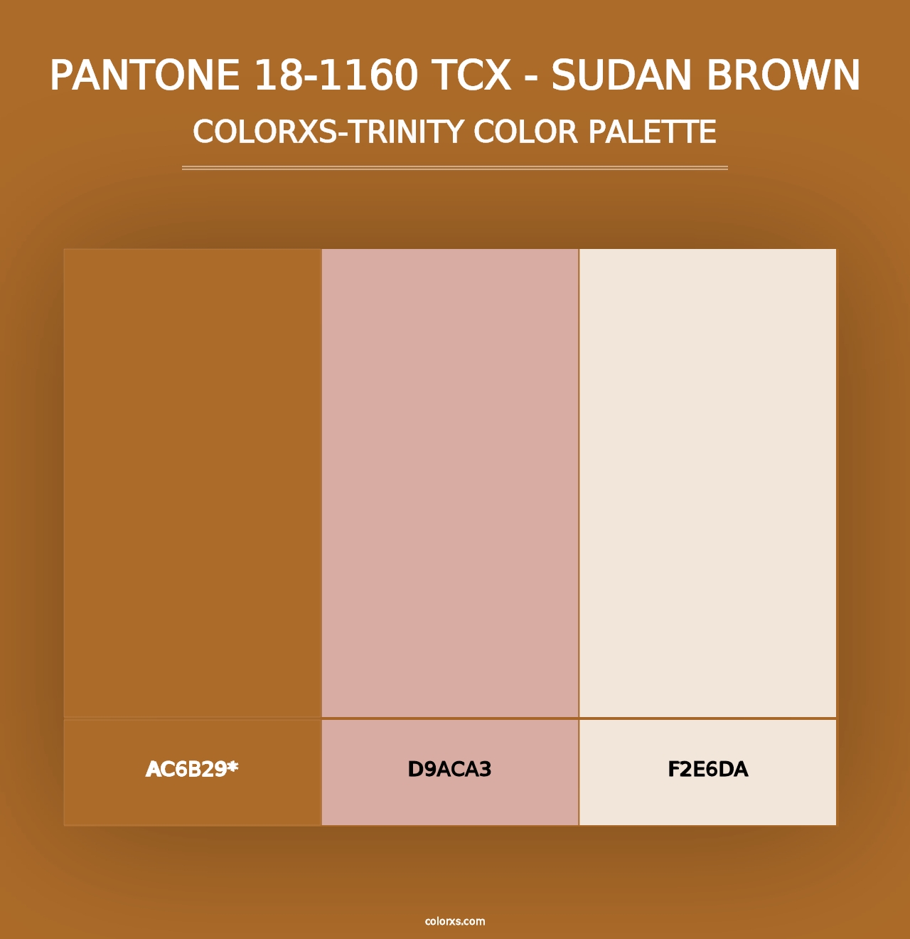 PANTONE 18-1160 TCX - Sudan Brown - Colorxs Trinity Palette