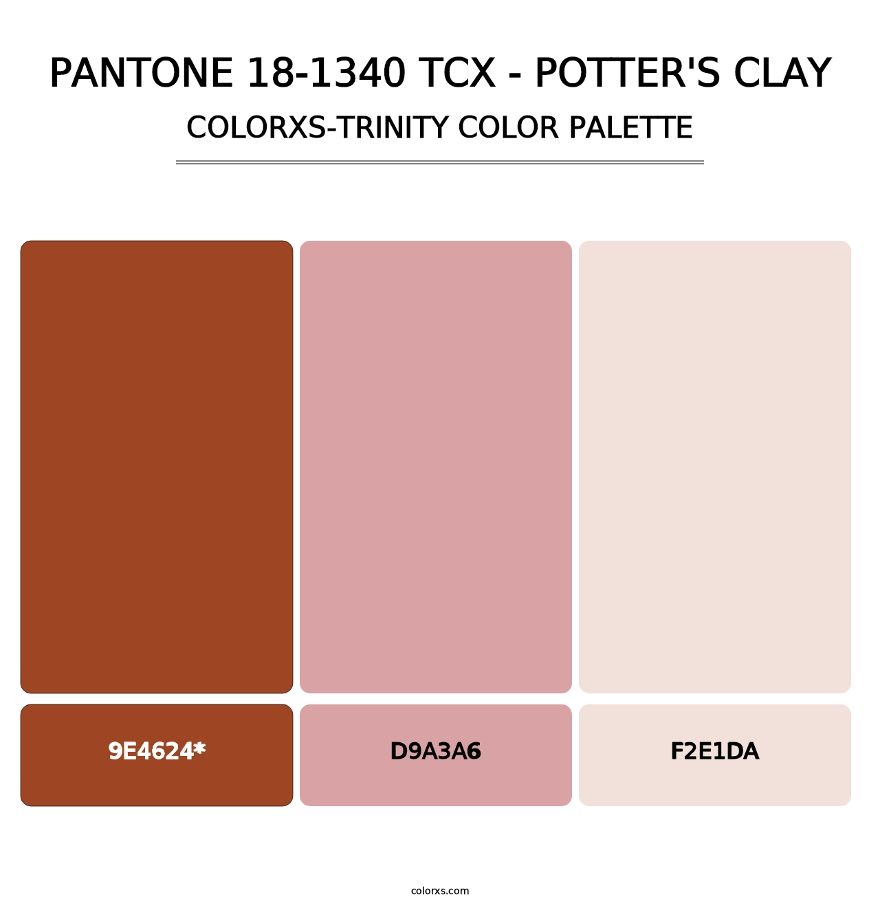 PANTONE 18-1340 TCX - Potter's Clay - Colorxs Trinity Palette