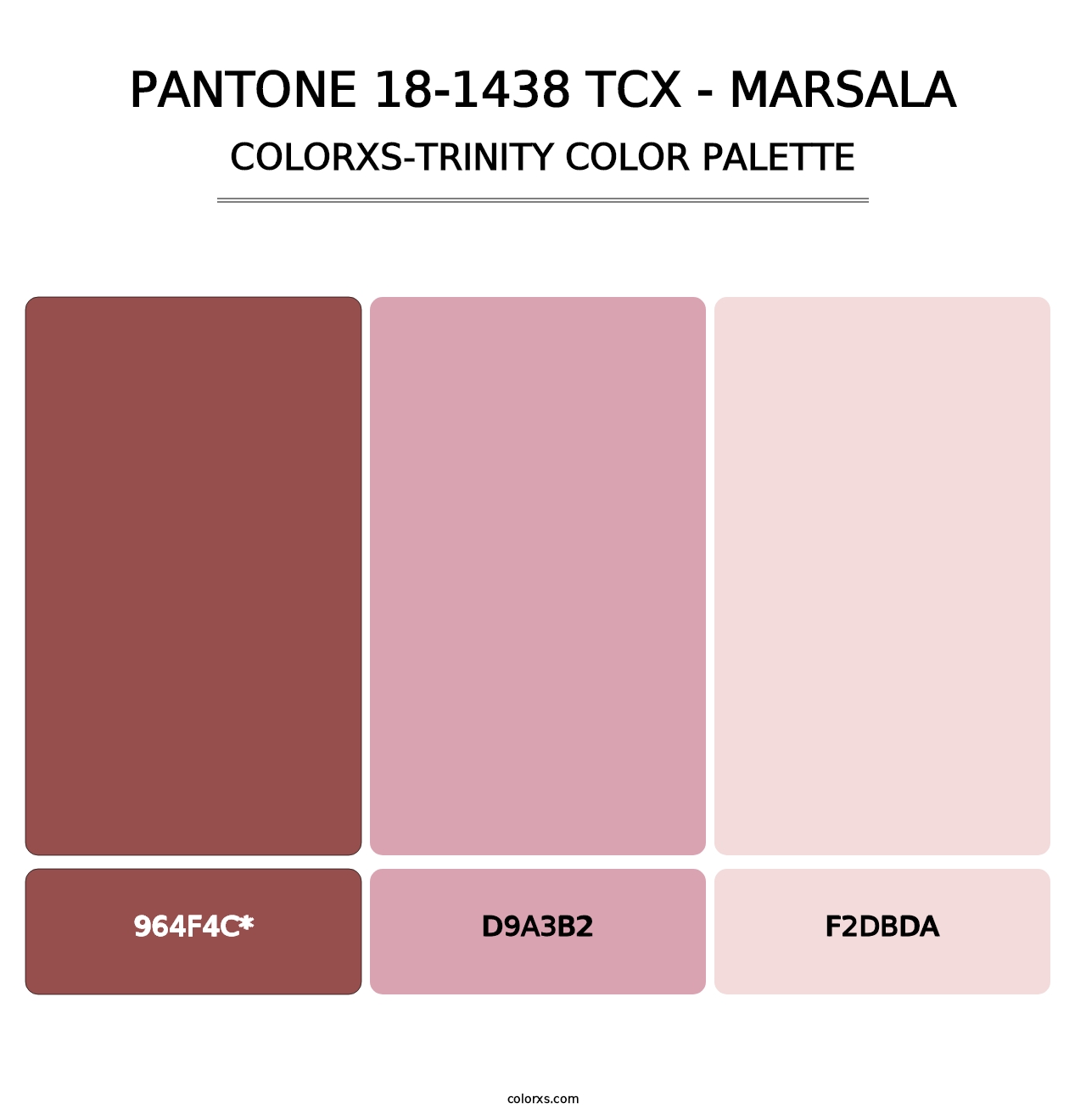 PANTONE 18-1438 TCX - Marsala - Colorxs Trinity Palette