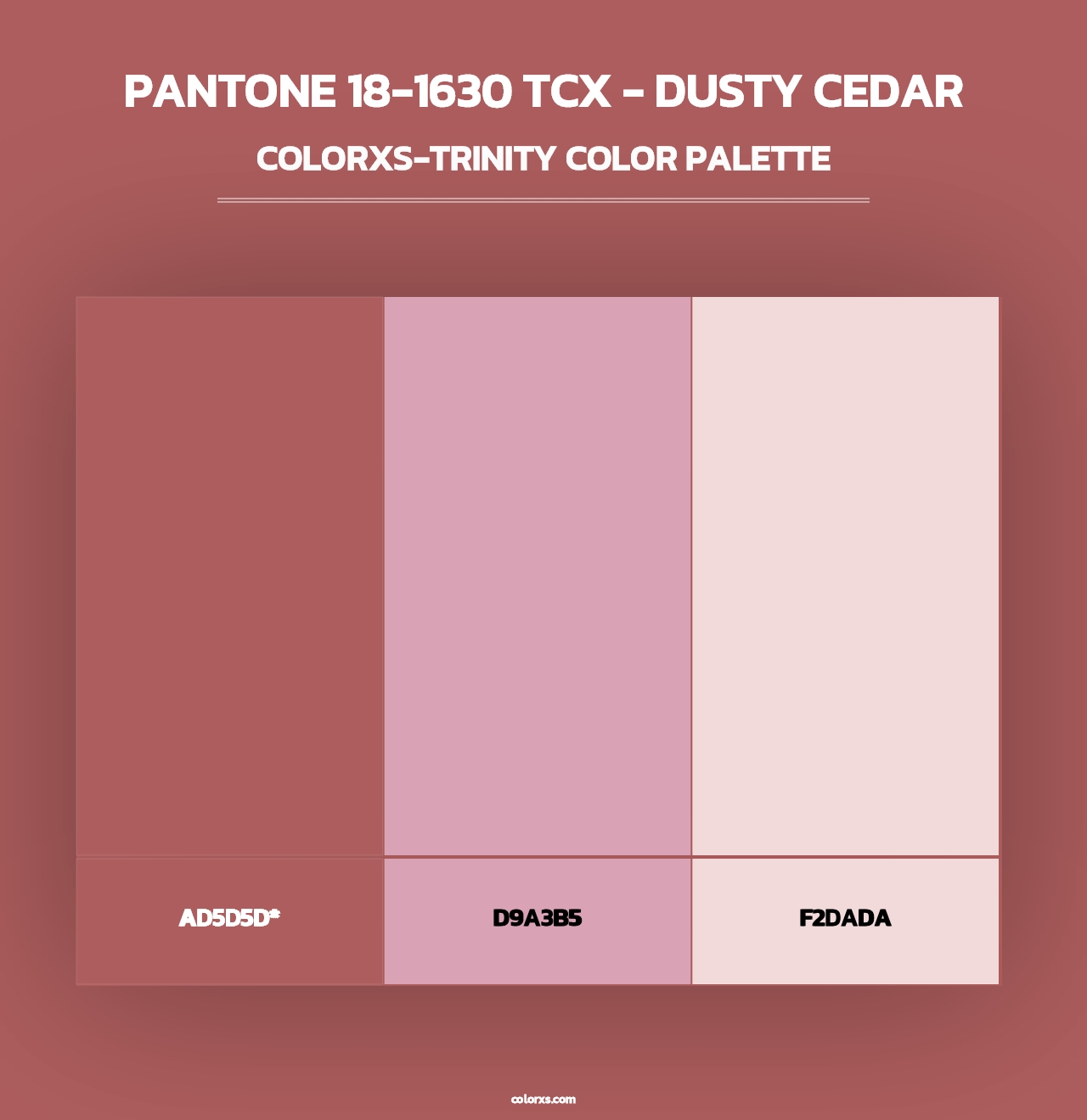 PANTONE 18-1630 TCX - Dusty Cedar - Colorxs Trinity Palette