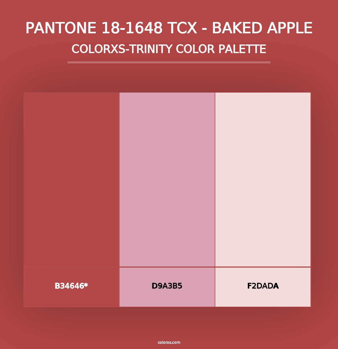 PANTONE 18-1648 TCX - Baked Apple - Colorxs Trinity Palette