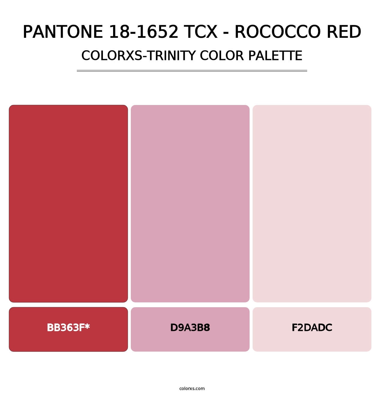 PANTONE 18-1652 TCX - Rococco Red - Colorxs Trinity Palette