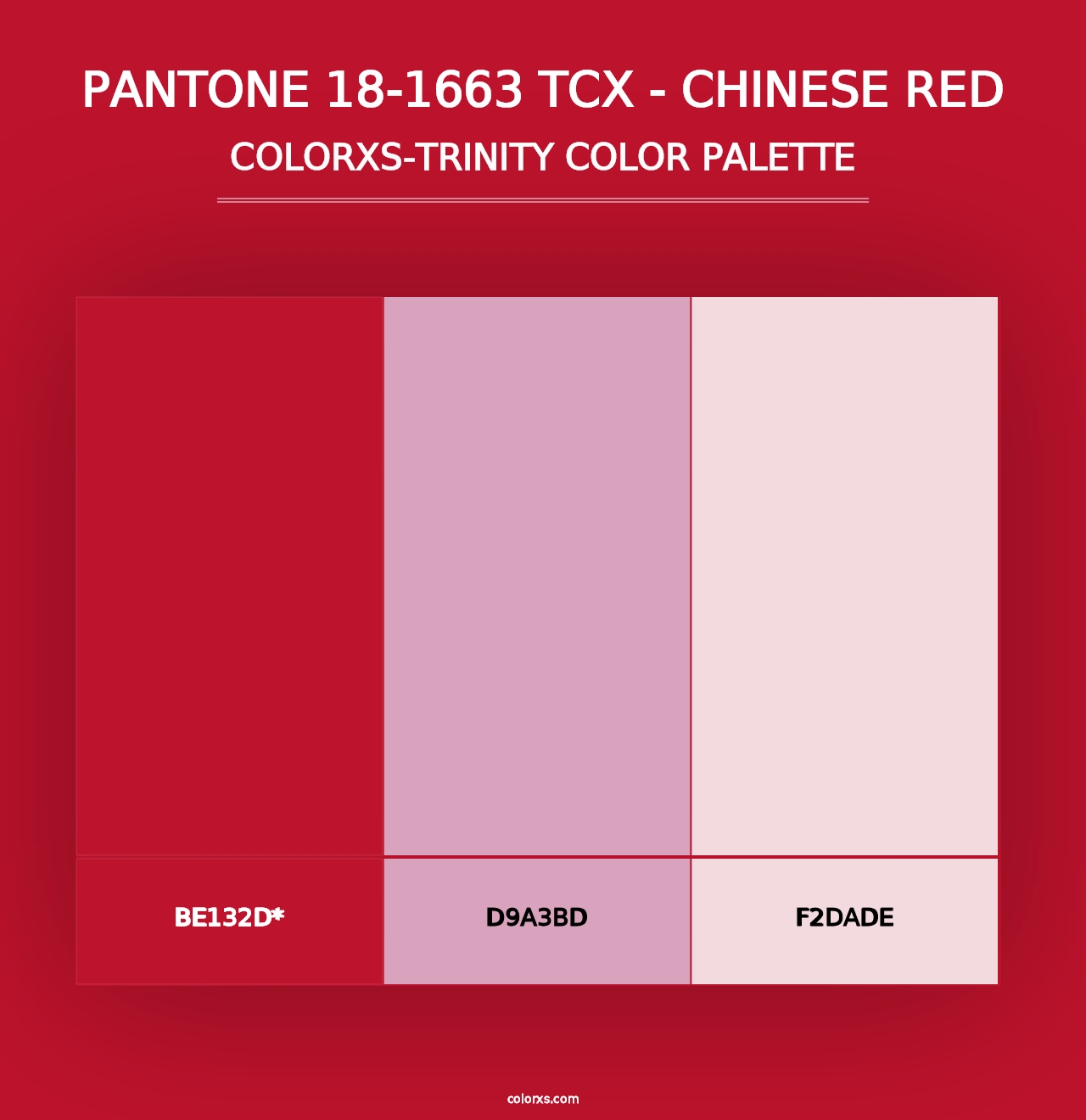 PANTONE 18-1663 TCX - Chinese Red - Colorxs Trinity Palette