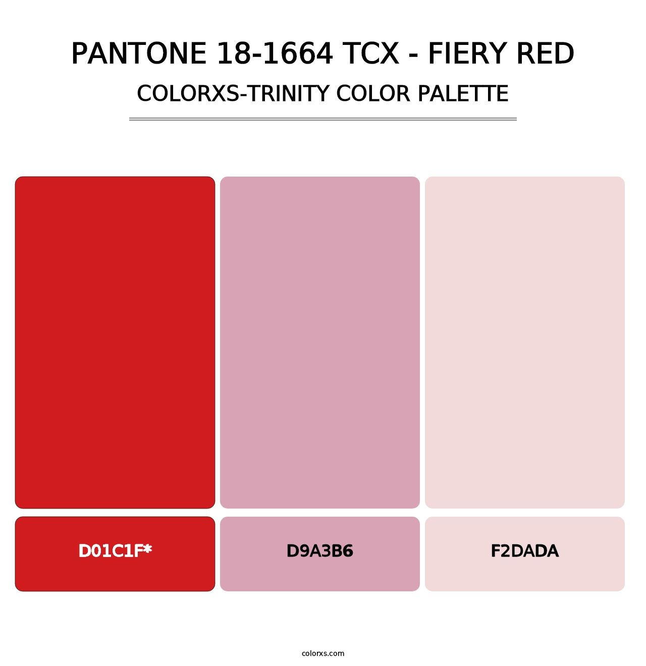 PANTONE 18-1664 TCX - Fiery Red - Colorxs Trinity Palette