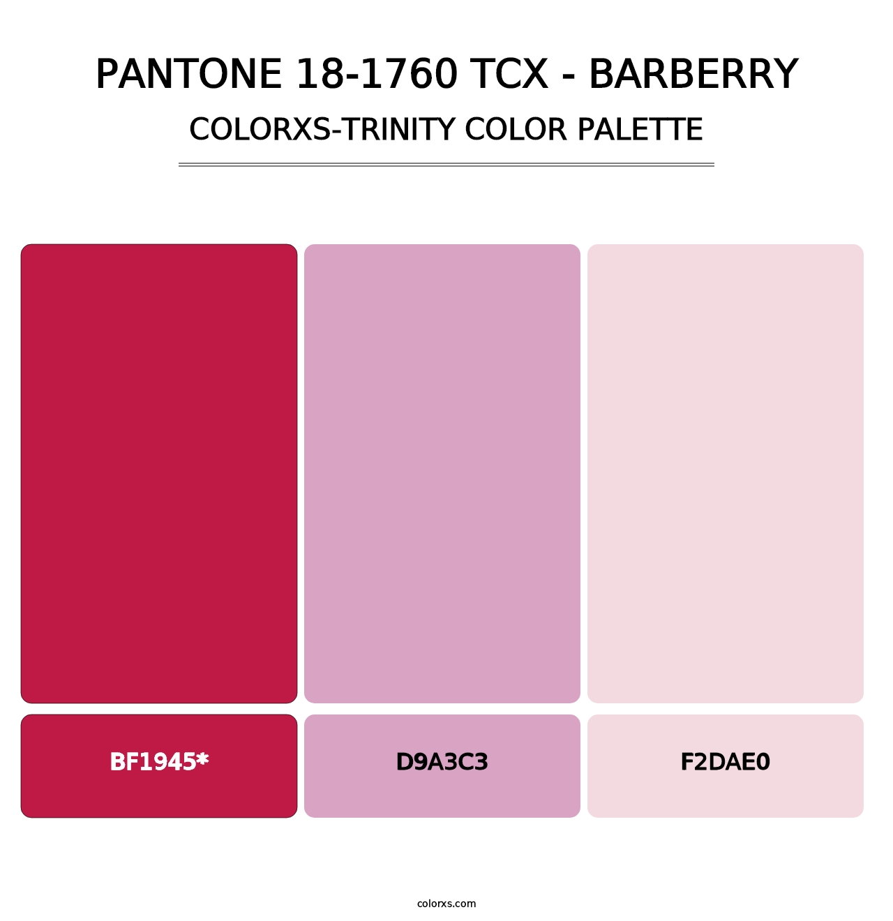 PANTONE 18-1760 TCX - Barberry - Colorxs Trinity Palette