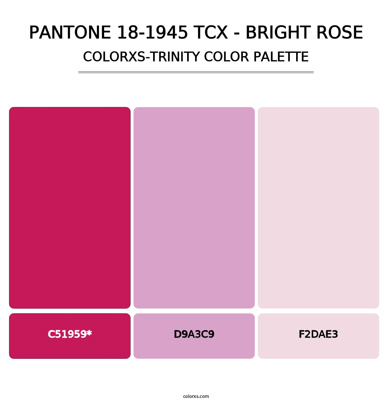 PANTONE 18-1945 TCX - Bright Rose - Colorxs Trinity Palette