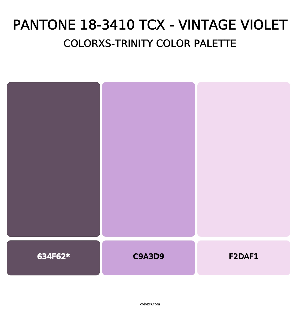 PANTONE 18-3410 TCX - Vintage Violet - Colorxs Trinity Palette