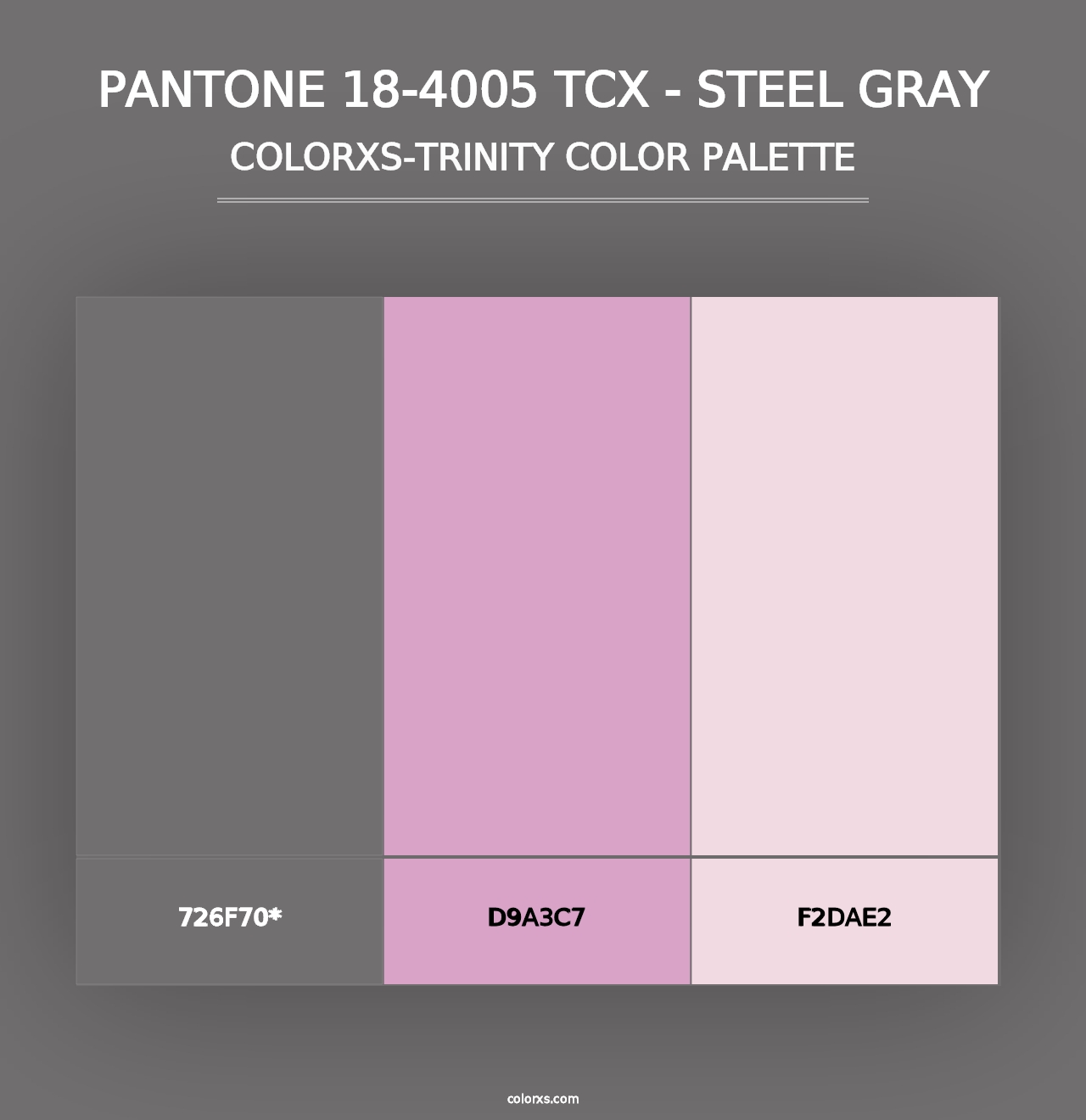 PANTONE 18-4005 TCX - Steel Gray - Colorxs Trinity Palette