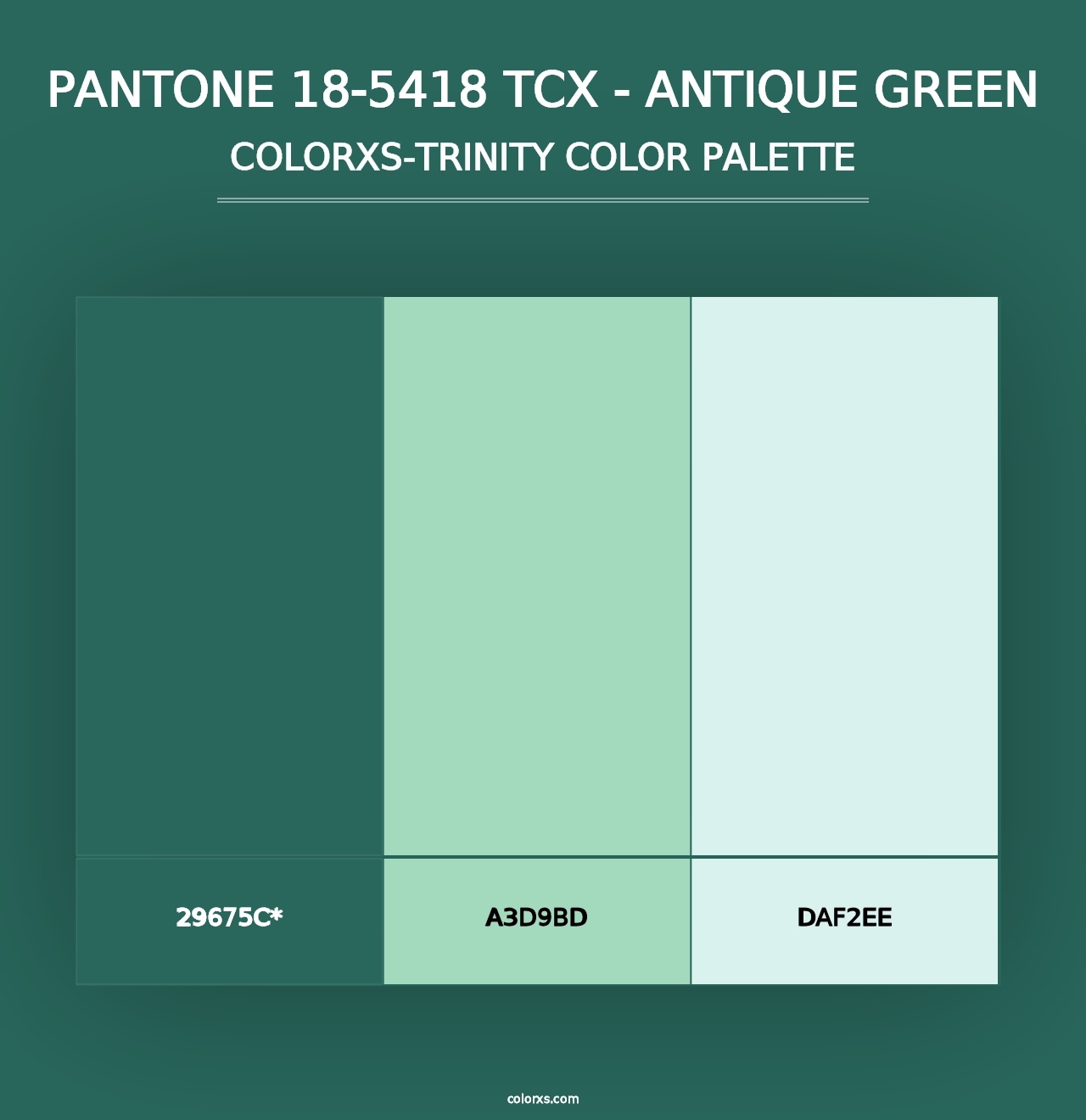 PANTONE 18-5418 TCX - Antique Green - Colorxs Trinity Palette