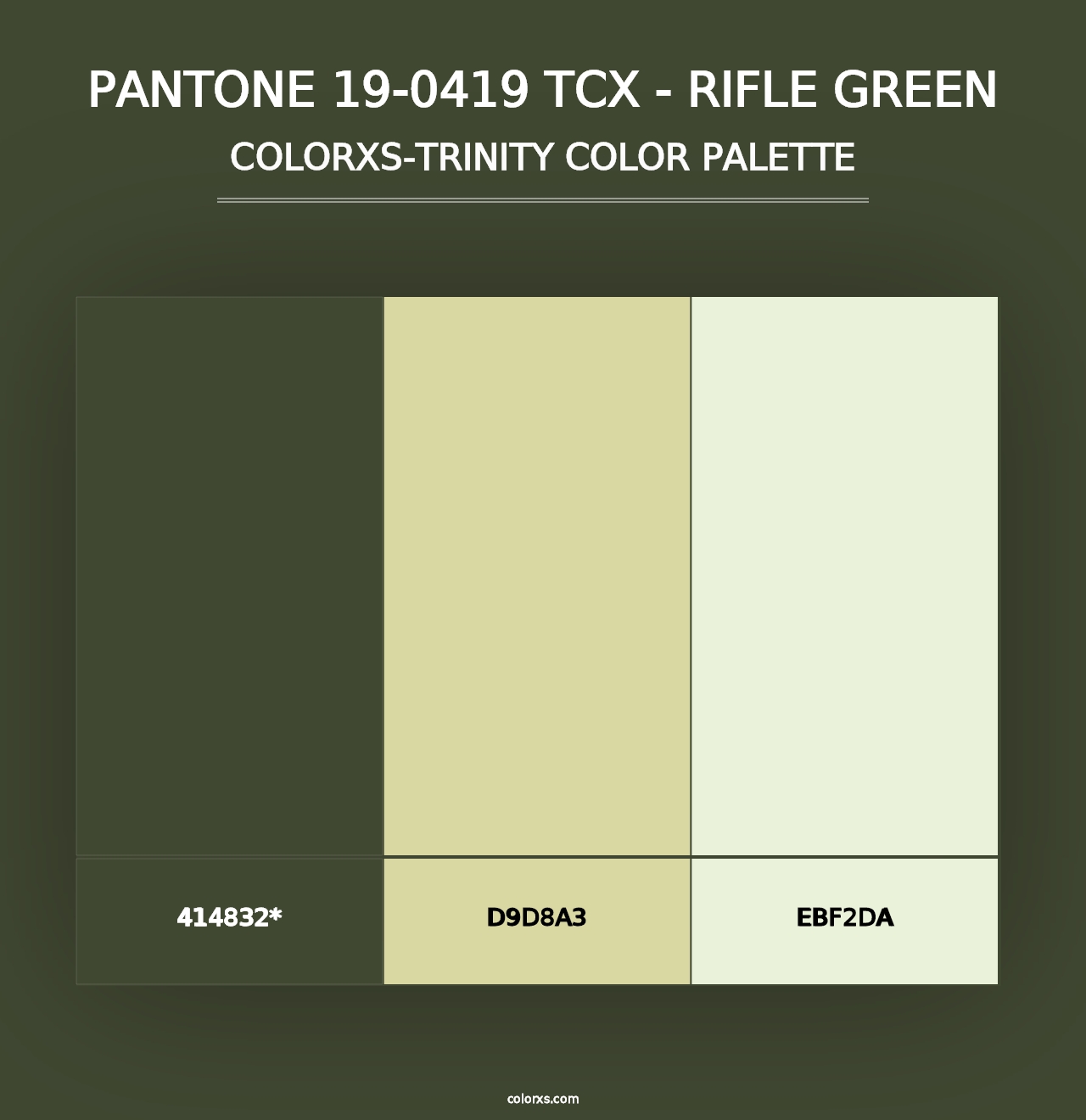 PANTONE 19-0419 TCX - Rifle Green - Colorxs Trinity Palette