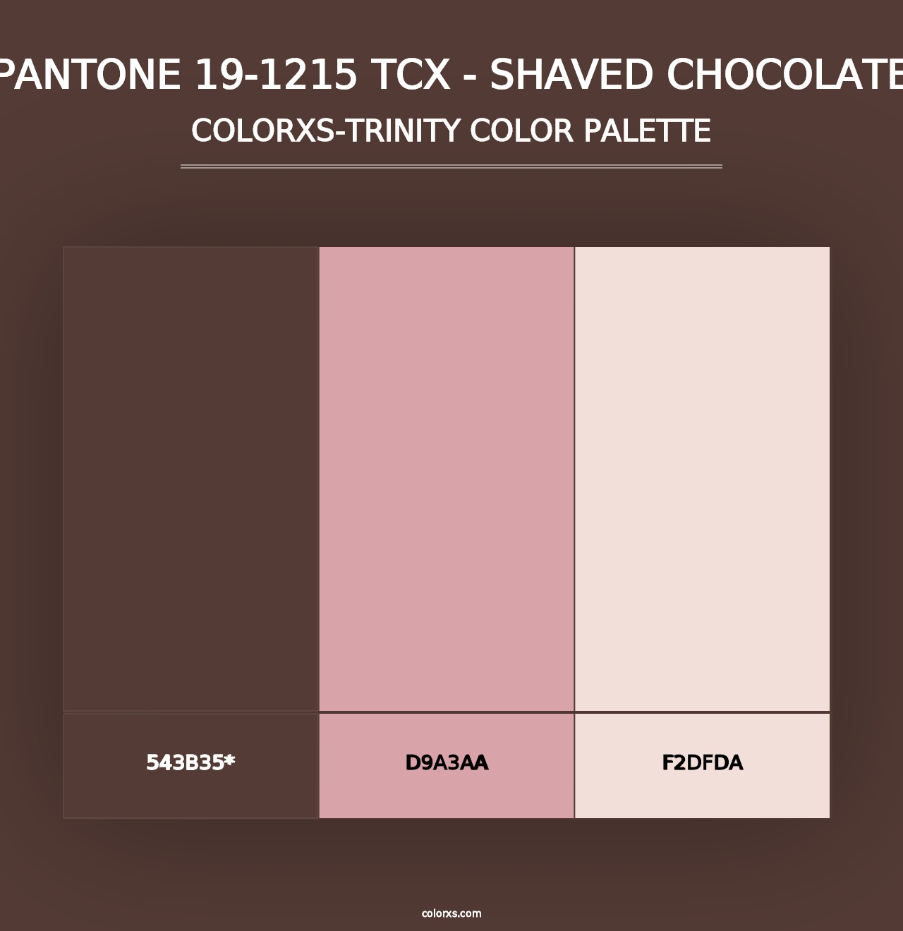 PANTONE 19-1215 TCX - Shaved Chocolate - Colorxs Trinity Palette