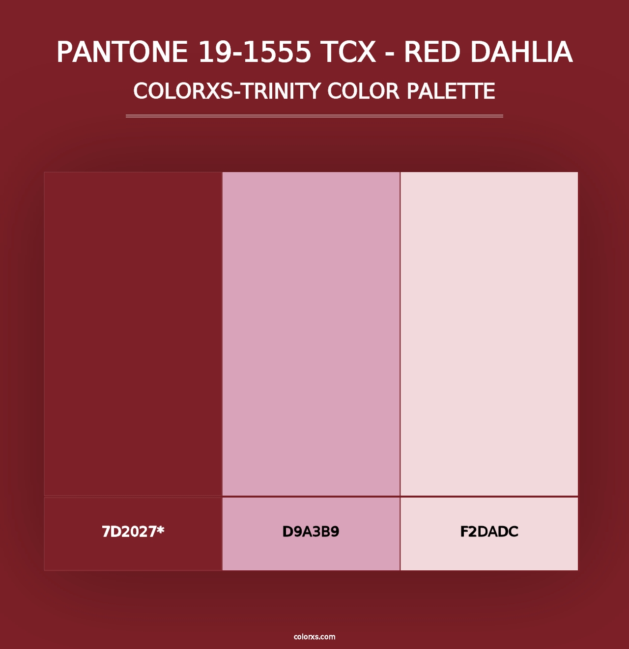 PANTONE 19-1555 TCX - Red Dahlia - Colorxs Trinity Palette