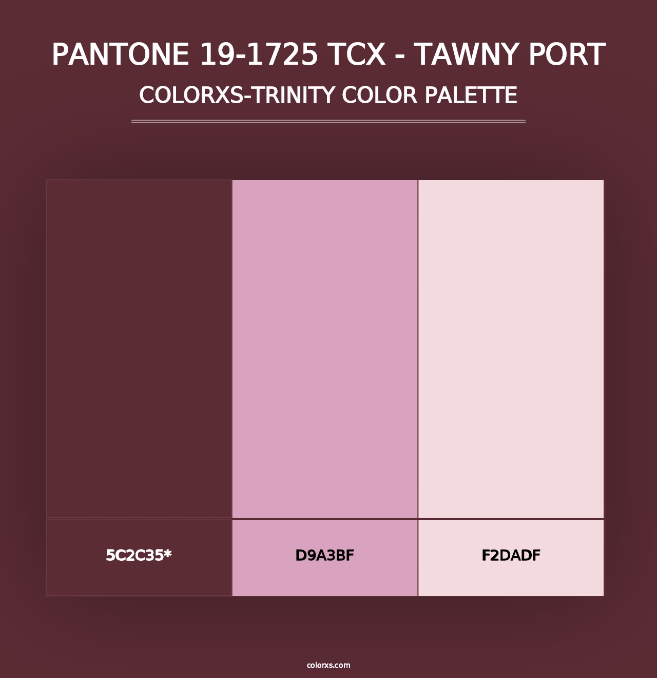 PANTONE 19-1725 TCX - Tawny Port - Colorxs Trinity Palette