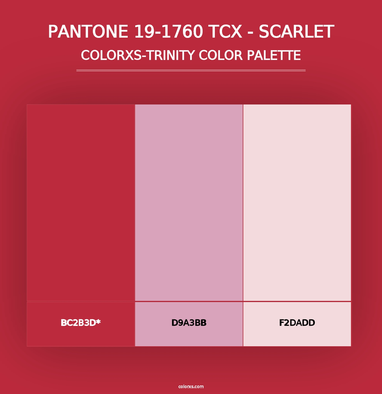 PANTONE 19-1760 TCX - Scarlet - Colorxs Trinity Palette