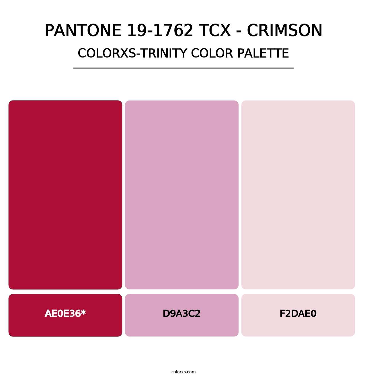 PANTONE 19-1762 TCX - Crimson - Colorxs Trinity Palette