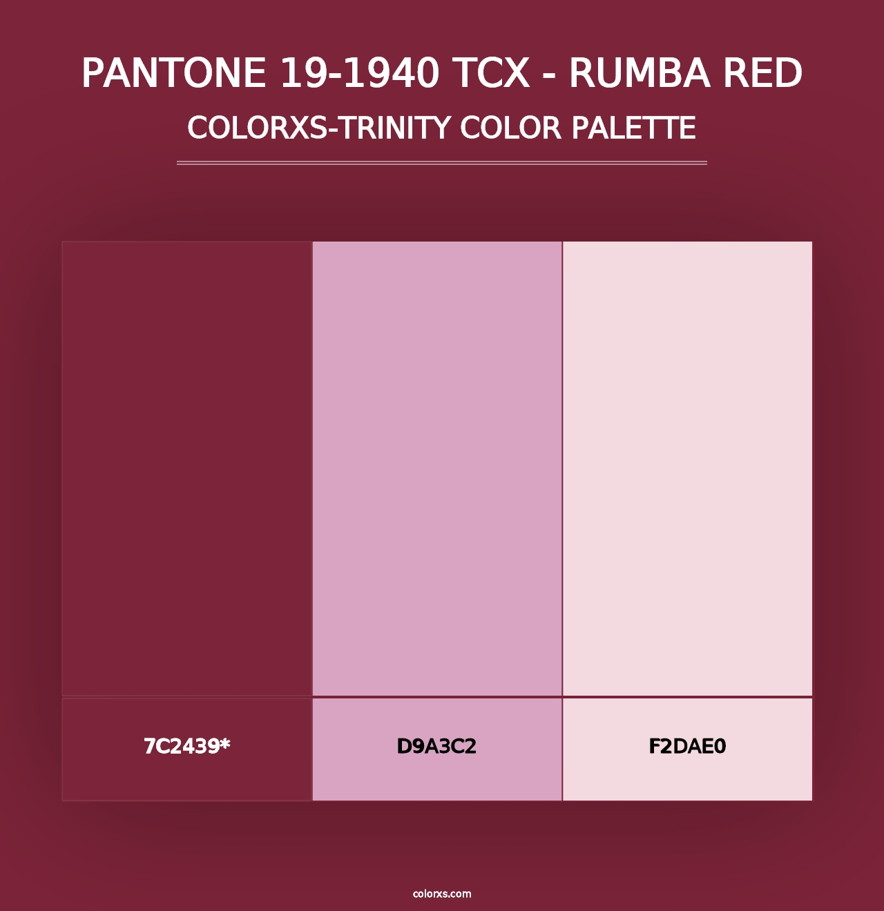 PANTONE 19-1940 TCX - Rumba Red - Colorxs Trinity Palette