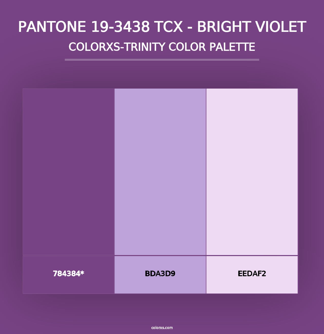 PANTONE 19-3438 TCX - Bright Violet - Colorxs Trinity Palette