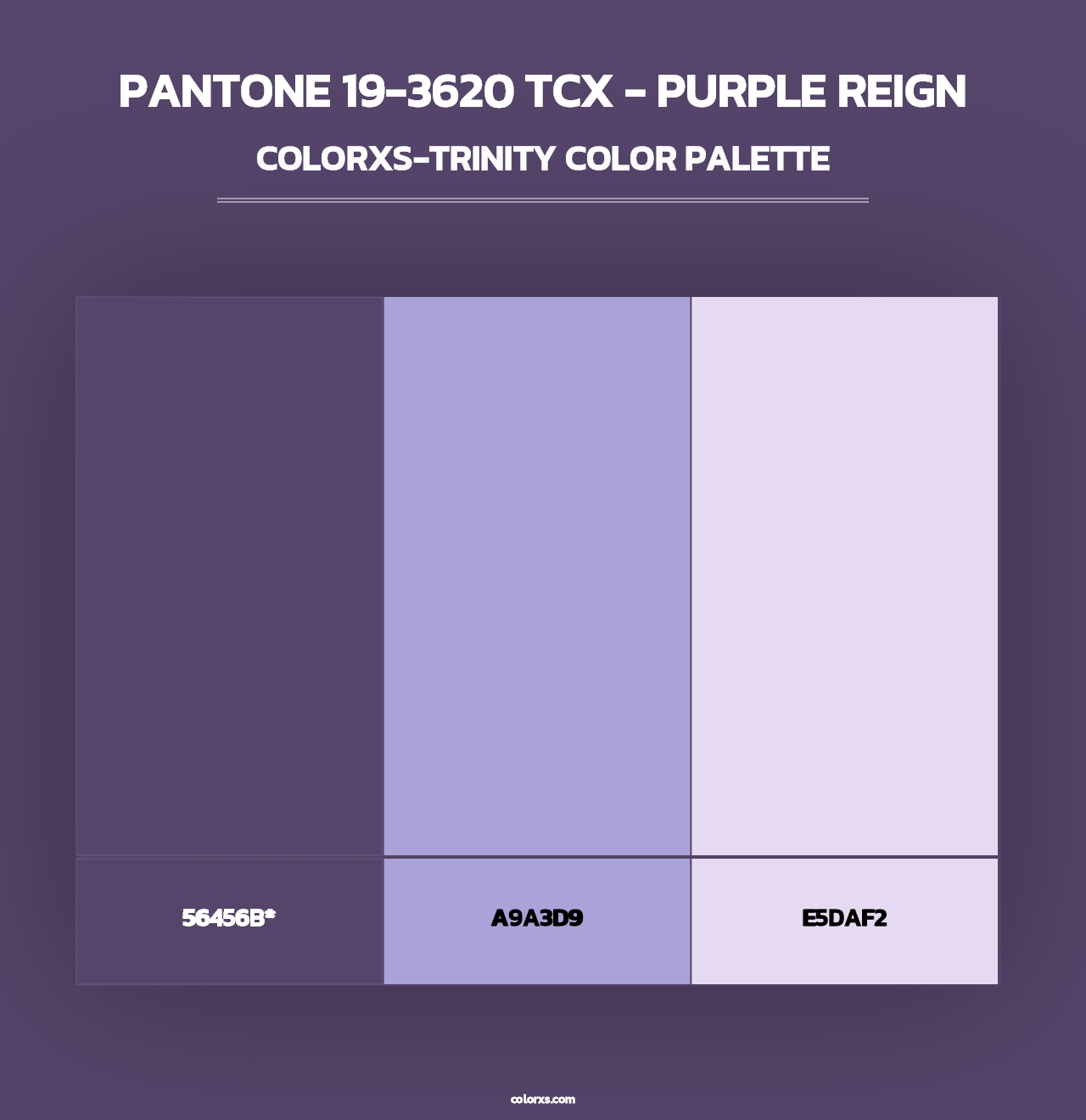 PANTONE 19-3620 TCX - Purple Reign - Colorxs Trinity Palette