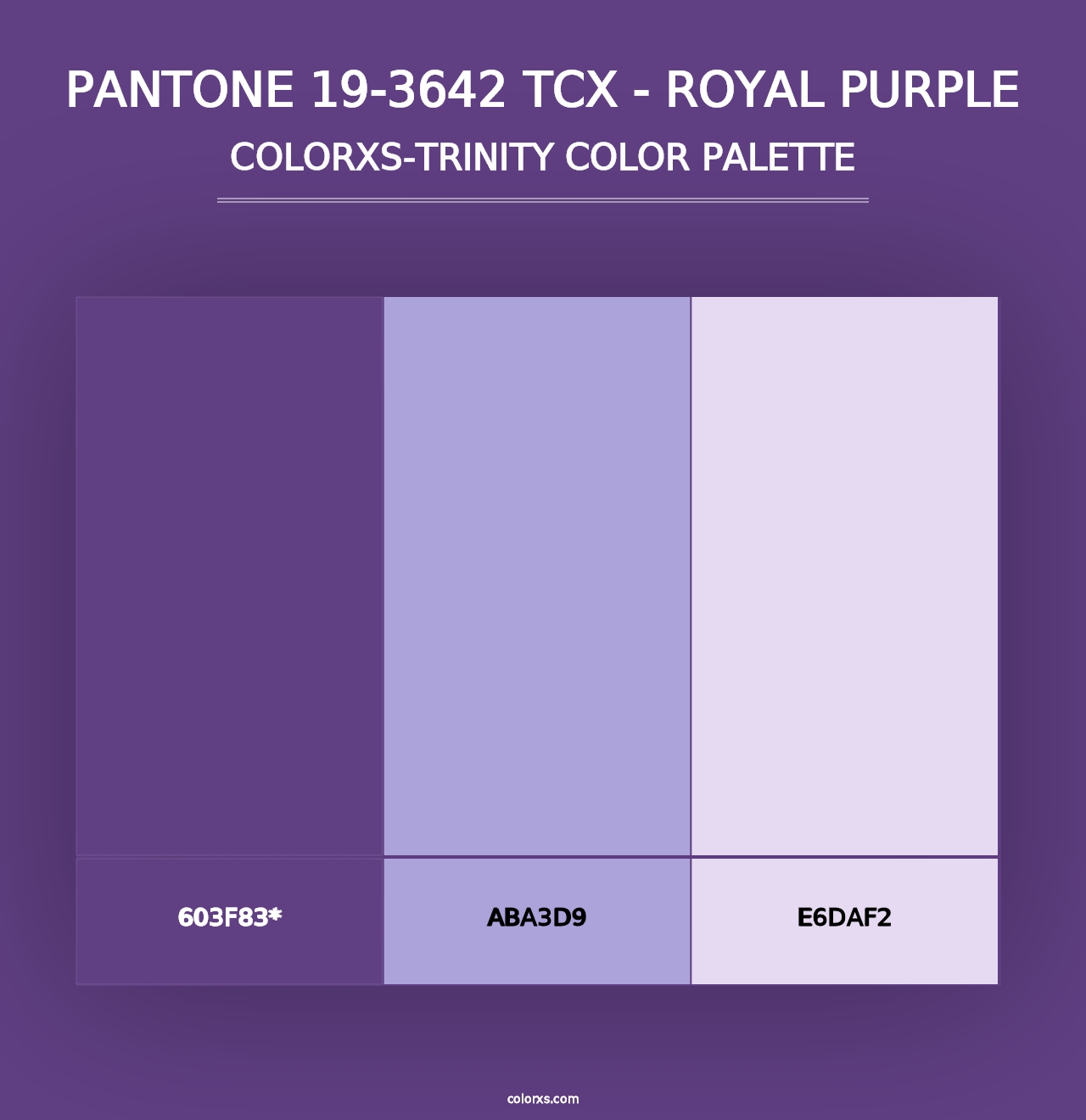 PANTONE 19-3642 TCX - Royal Purple - Colorxs Trinity Palette