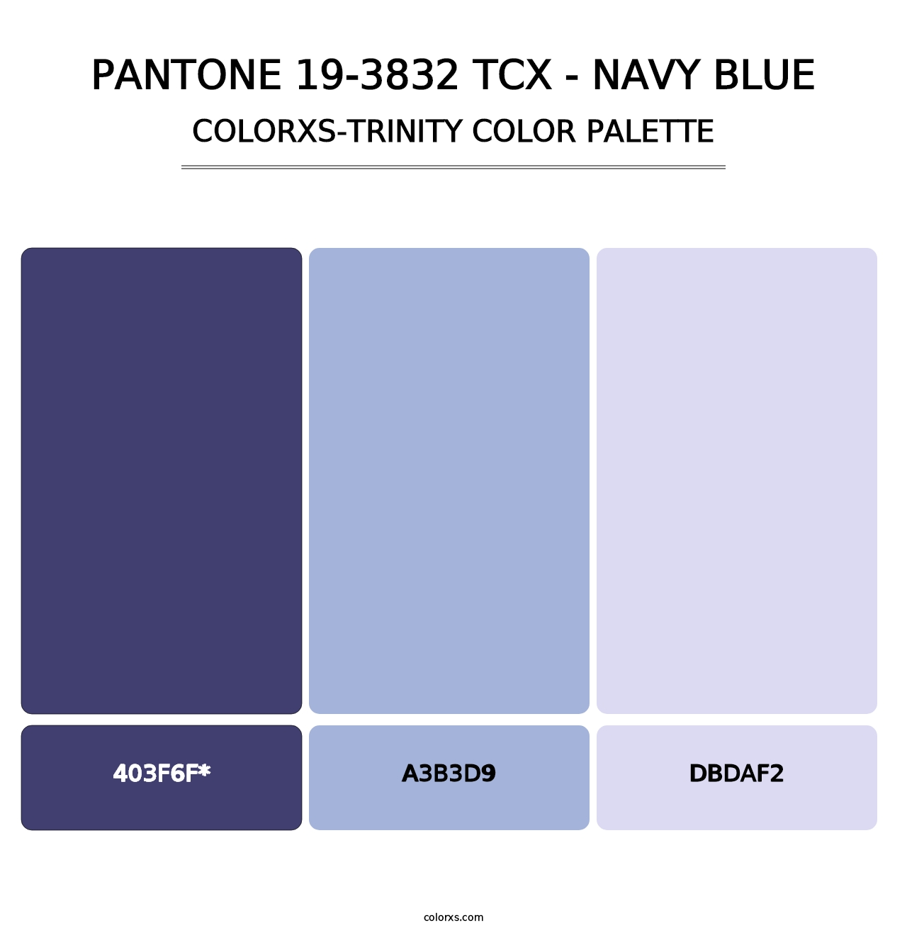 PANTONE 19-3832 TCX - Navy Blue - Colorxs Trinity Palette