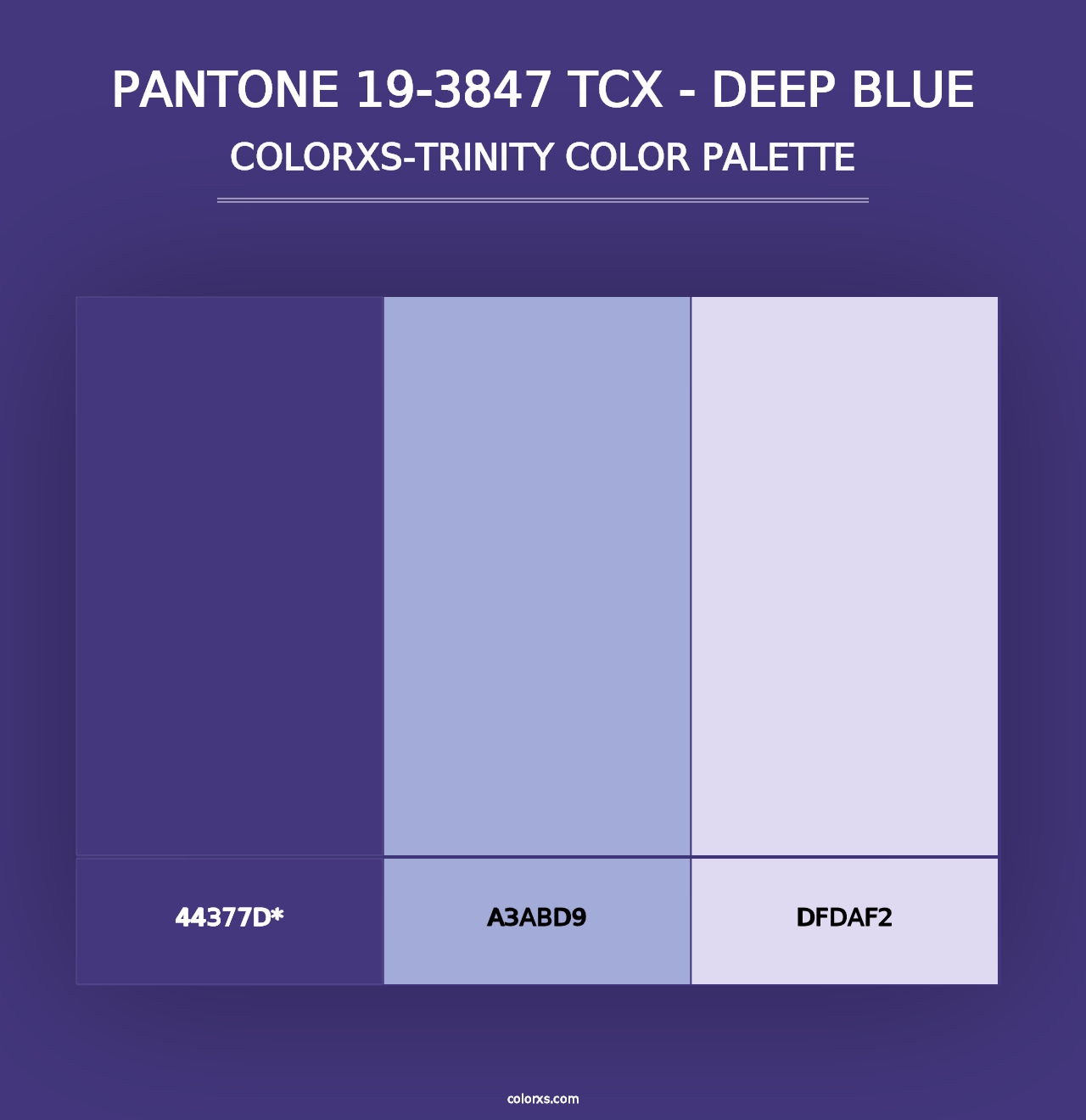 PANTONE 19-3847 TCX - Deep Blue - Colorxs Trinity Palette