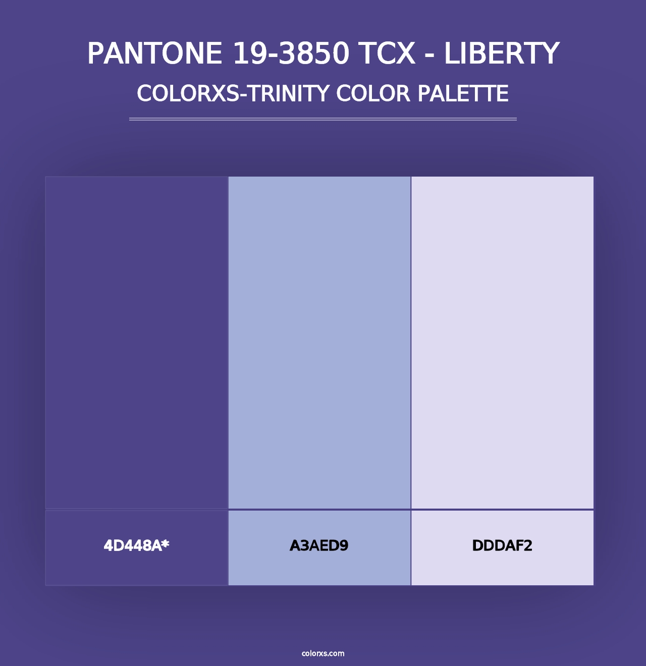 PANTONE 19-3850 TCX - Liberty - Colorxs Trinity Palette