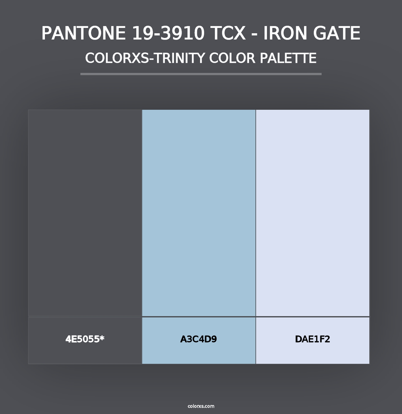 PANTONE 19-3910 TCX - Iron Gate - Colorxs Trinity Palette