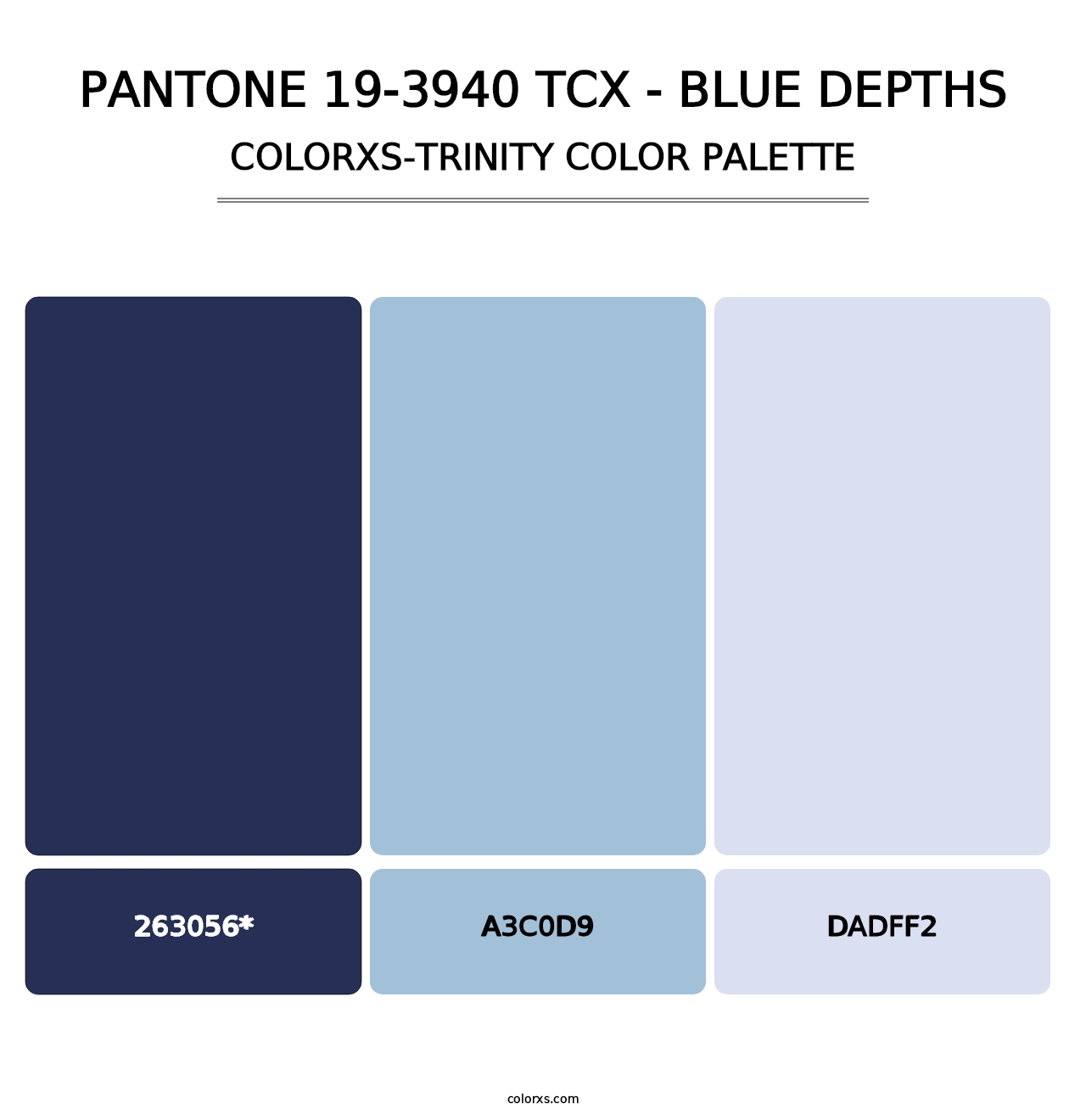 PANTONE 19-3940 TCX - Blue Depths - Colorxs Trinity Palette