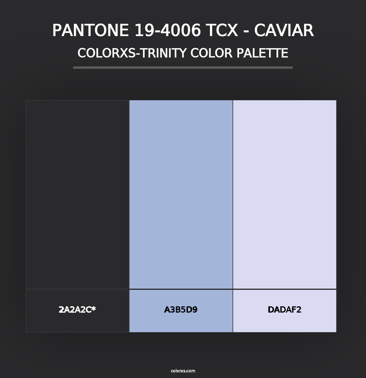 PANTONE 19-4006 TCX - Caviar - Colorxs Trinity Palette