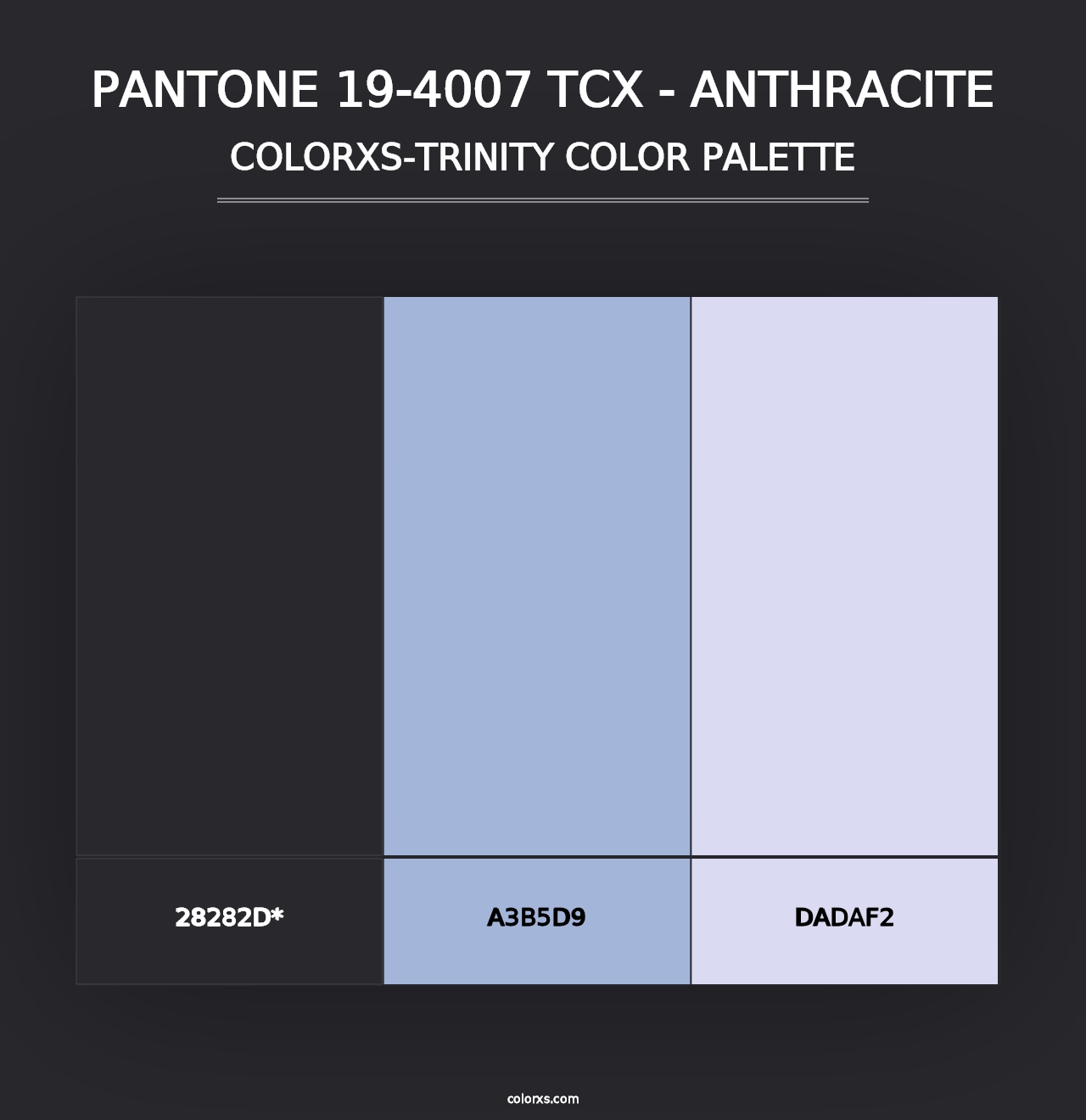 PANTONE 19-4007 TCX - Anthracite - Colorxs Trinity Palette