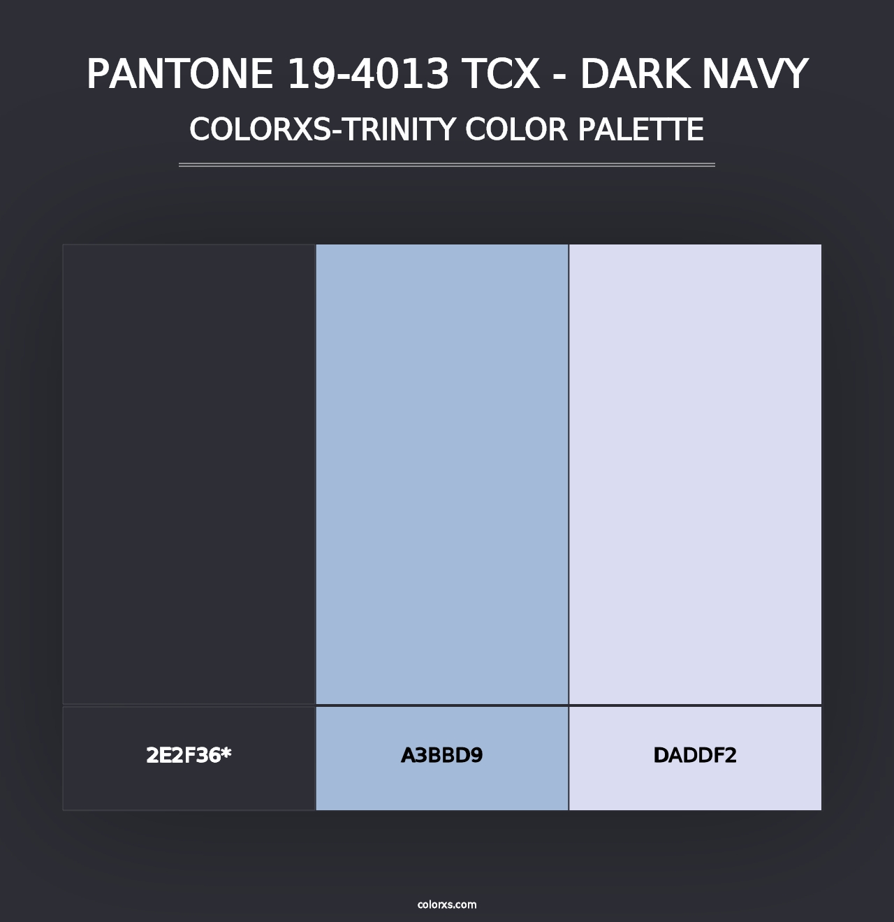 PANTONE 19-4013 TCX - Dark Navy - Colorxs Trinity Palette