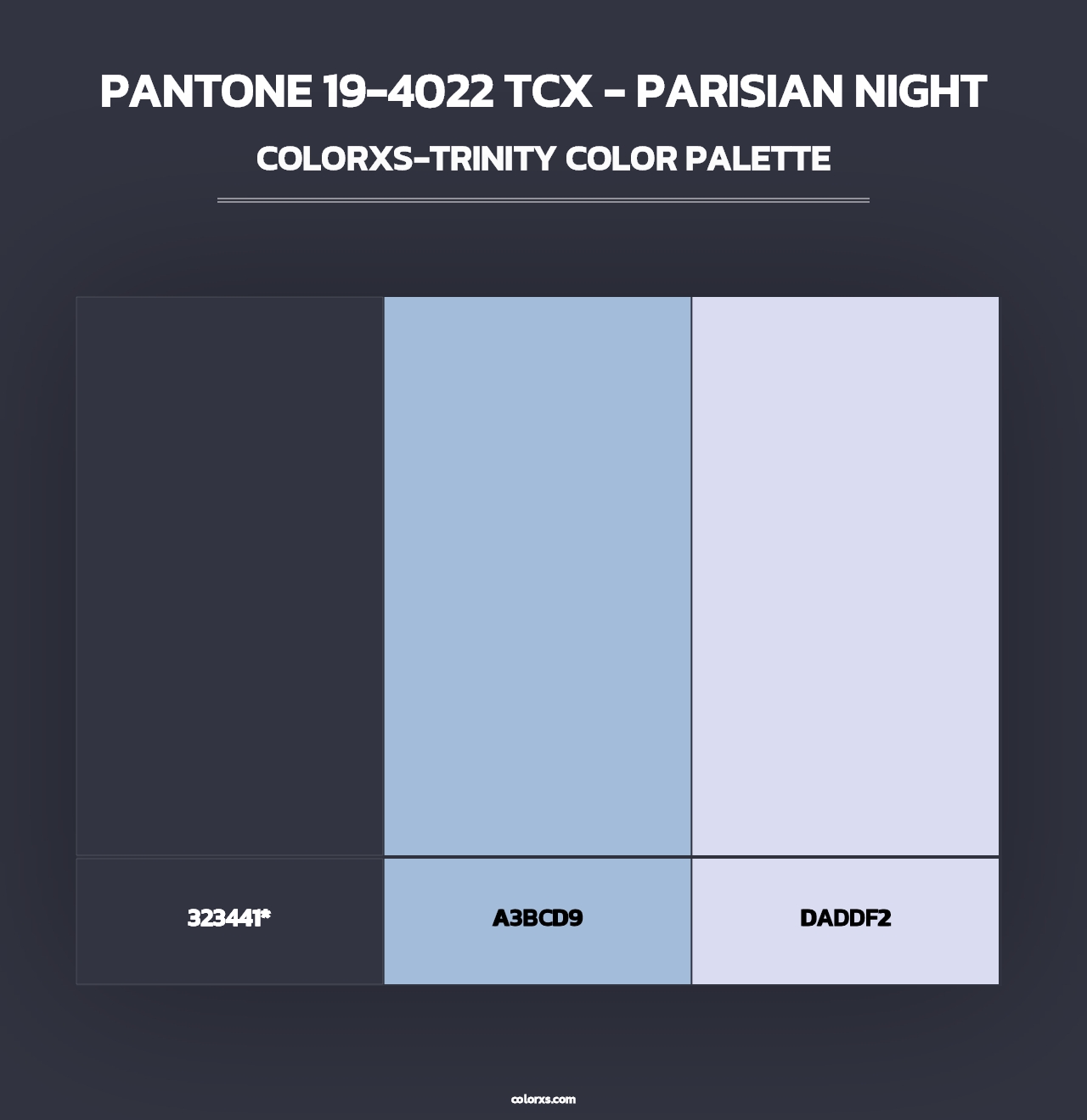 PANTONE 19-4022 TCX - Parisian Night - Colorxs Trinity Palette