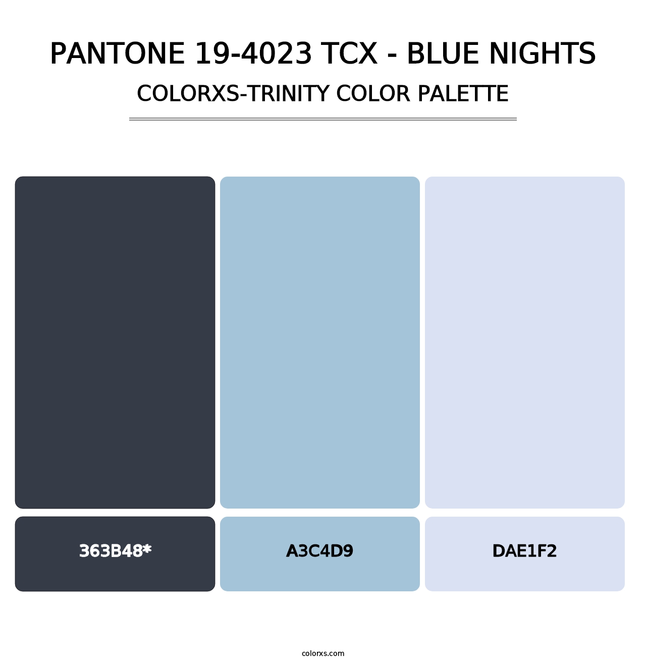 PANTONE 19-4023 TCX - Blue Nights - Colorxs Trinity Palette