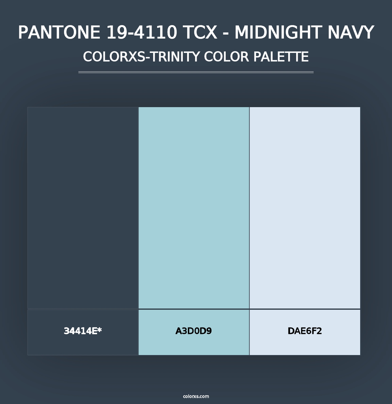 PANTONE 19-4110 TCX - Midnight Navy - Colorxs Trinity Palette