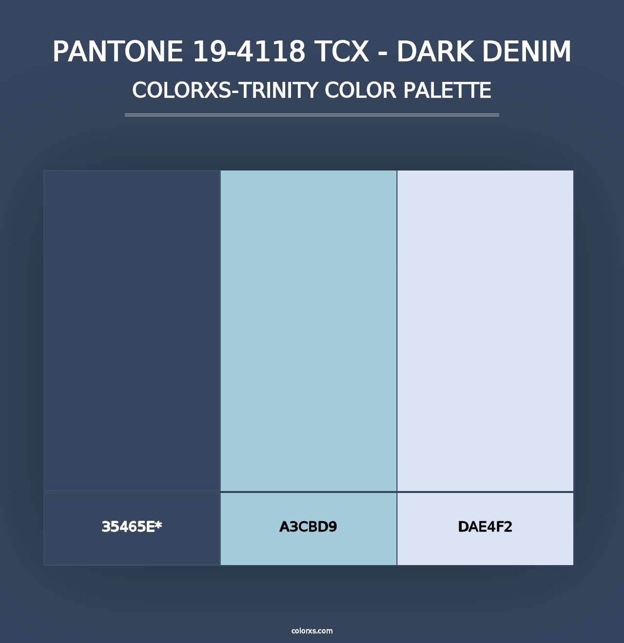 PANTONE 19-4118 TCX - Dark Denim - Colorxs Trinity Palette