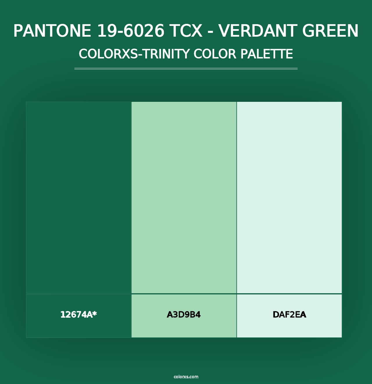 PANTONE 19-6026 TCX - Verdant Green - Colorxs Trinity Palette